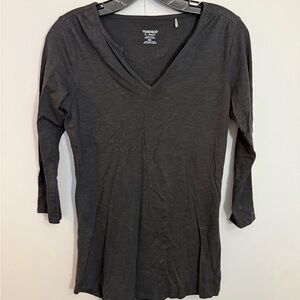 Toad&Co Women's Charcoal Long Sleeve V-Neck Top